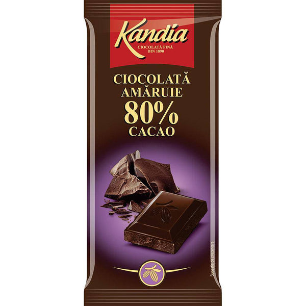 Ciocolata Kandia amaruie 80 % cacao - Delumani - Magazin Romanesc 